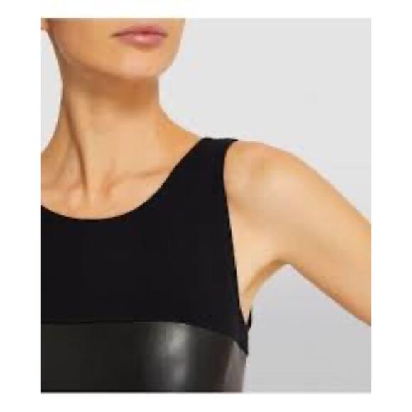 NWT Wolford Eco Vegan Faux Leather Sleeveless Thong Bodysuit in Black 36 (US 4) - Picture 3 of 16